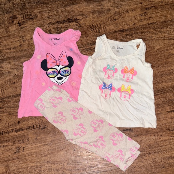 Disney Minnie Mouse Pink and White Outfit Set - Picture 1 of 5